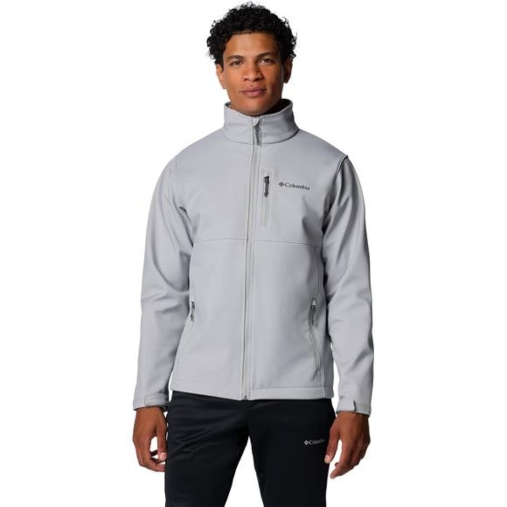 Mens softshell jacket water resistant windproof zip up outdoor hiking coat